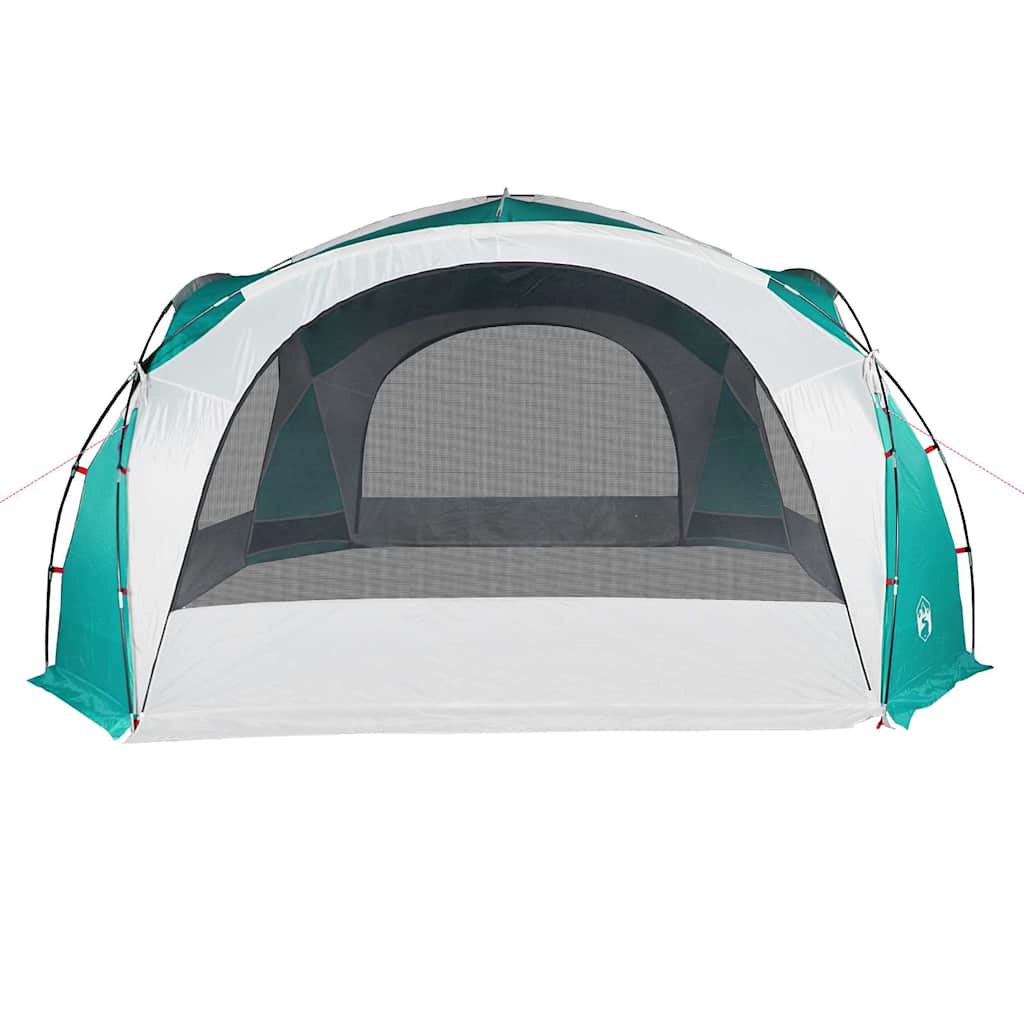 Detail van de groene vidaXL partytent met wind- en waterdicht ontwerp, zijaanzicht.