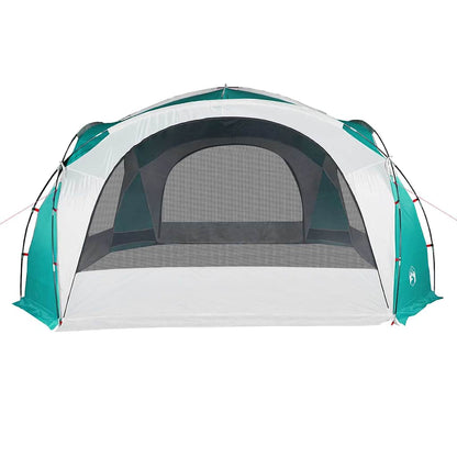 Detail van de groene vidaXL partytent met wind- en waterdicht ontwerp, zijaanzicht.