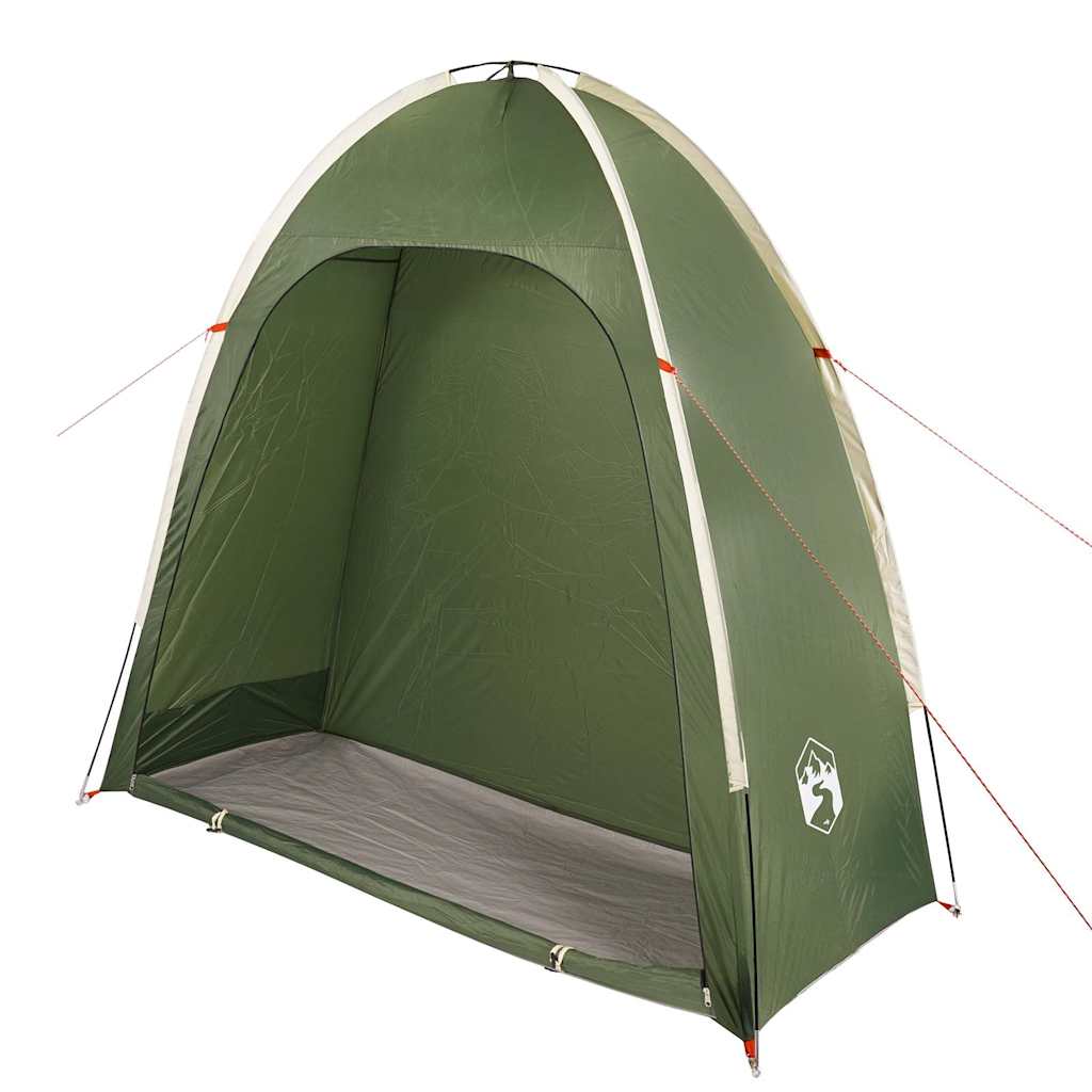 Detail van de vidaXL waterdichte opbergtent in groen, zijaanzicht met open ingang.