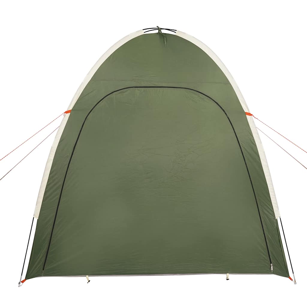 Detail van de groene vidaXL opbergtent, met een gladde, waterdichte buitenkant.