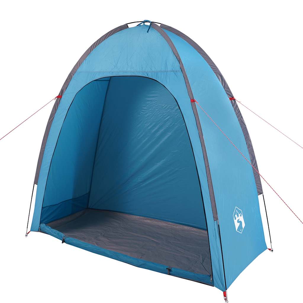 Detail van de vidaXL waterdichte opbergtent in blauw, zijaanzicht met open ingang.