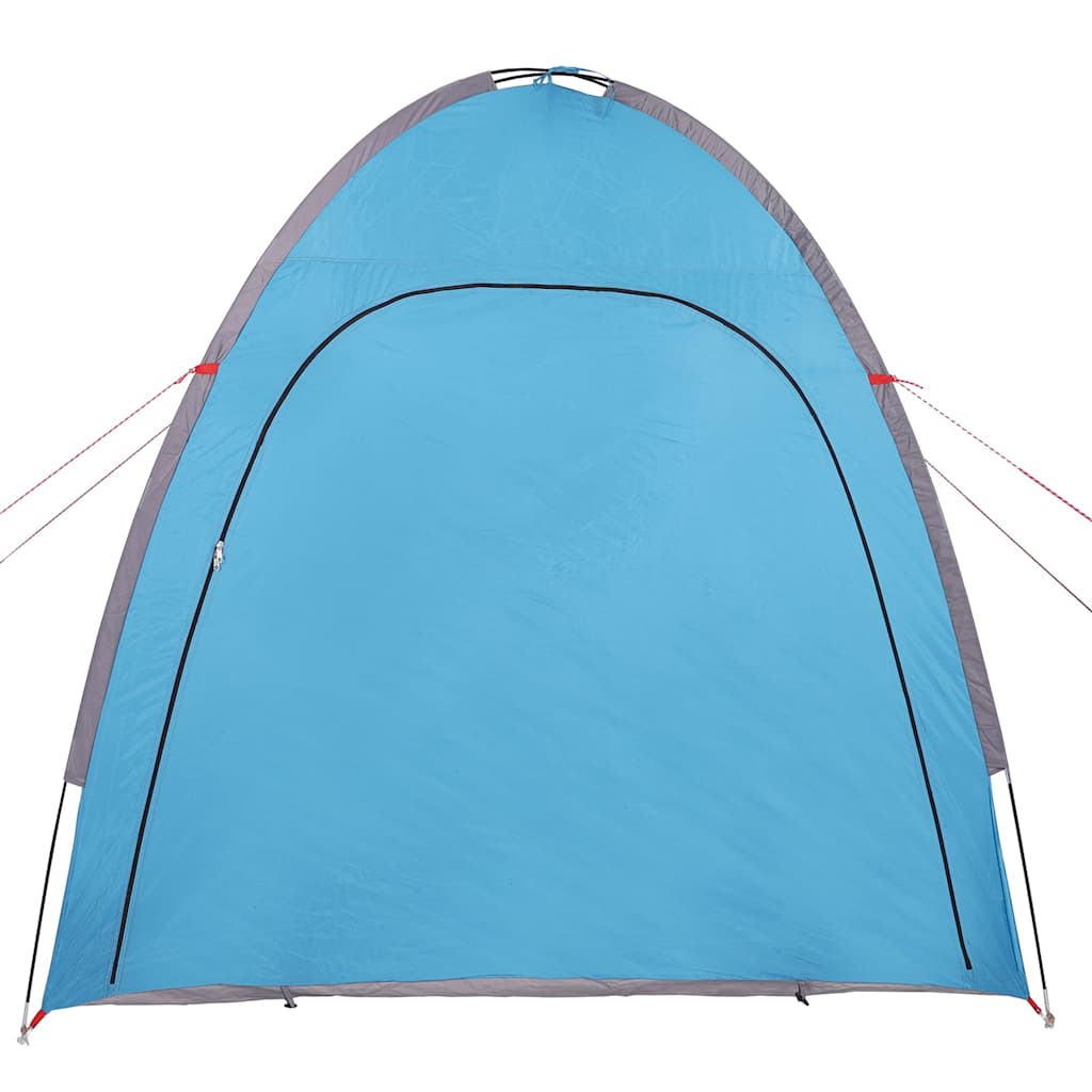 Detail van de blauwe vidaXL opbergtent met een groot toegangspunt en stevige randen.