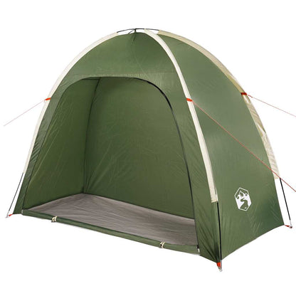Detail van de vidaXL opbergtent in groen, zijaanzicht met open ingang.