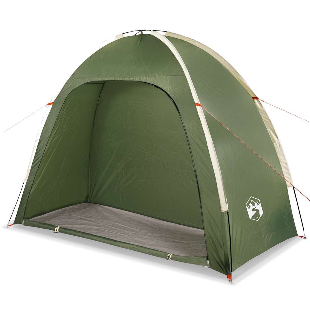 Detail van de vidaXL opbergtent in groen, met open ingang en duidelijke binnenruimte.