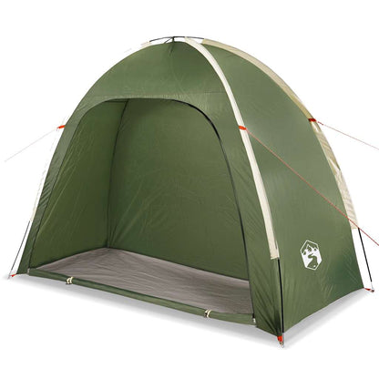 Detail van de vidaXL opbergtent in groen, met open ingang en duidelijke binnenruimte.