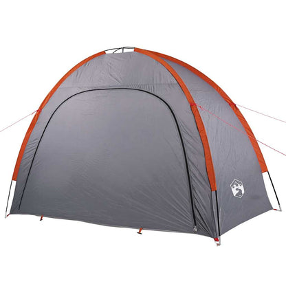 Detail van de vidaXL opbergtent in grijs met oranje accenten, zijaanzicht.