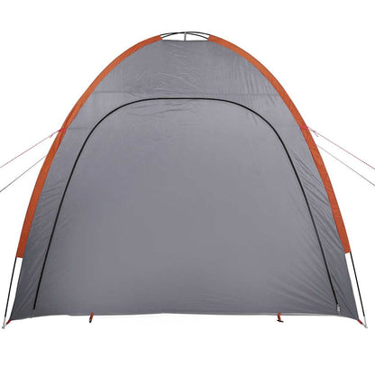 Detail van de grijs-oranje vidaXL opbergtent met een waterdichte voorkant.