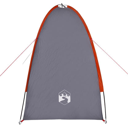 Detail van de vidaXL opbergtent in grijs met oranje accenten, zijaanzicht.