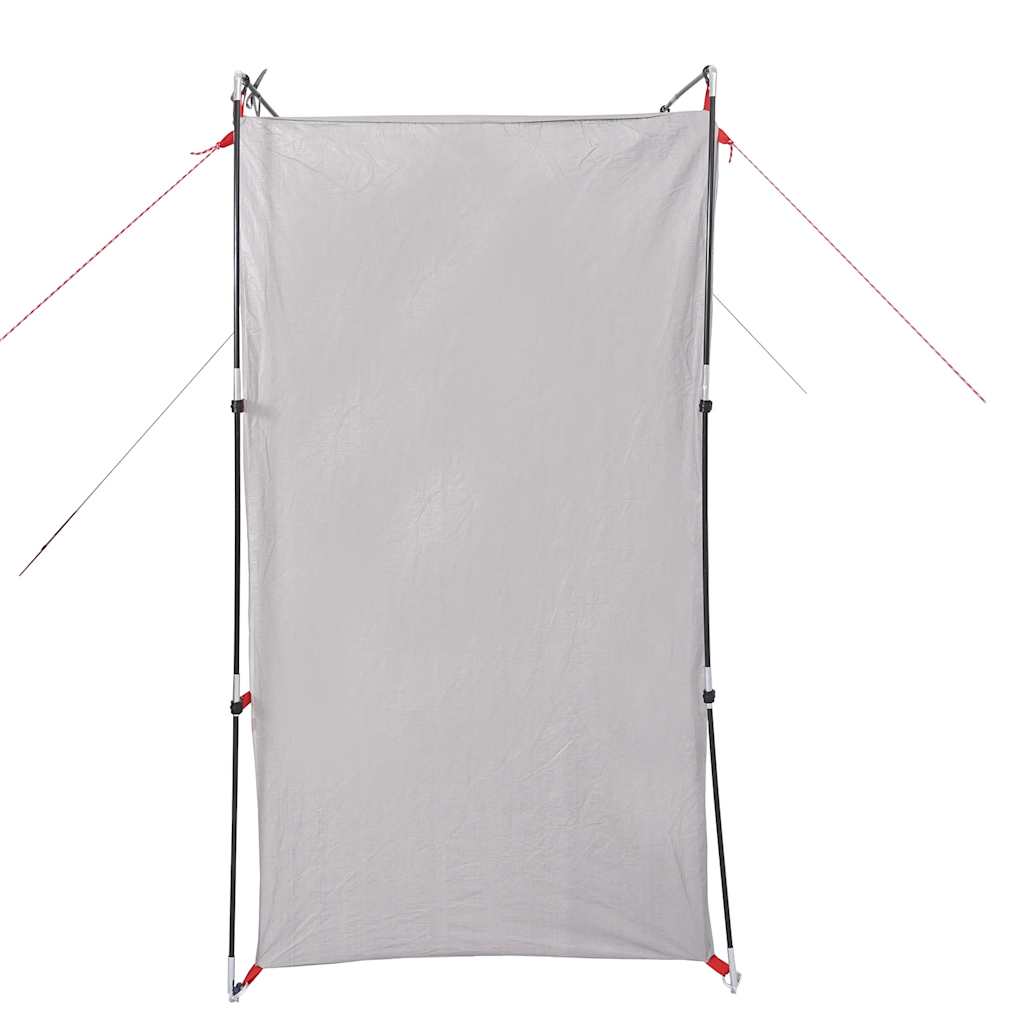 Detail van de grijze vidaXL opbergtent, met waterdichte stof en stevige stokken.