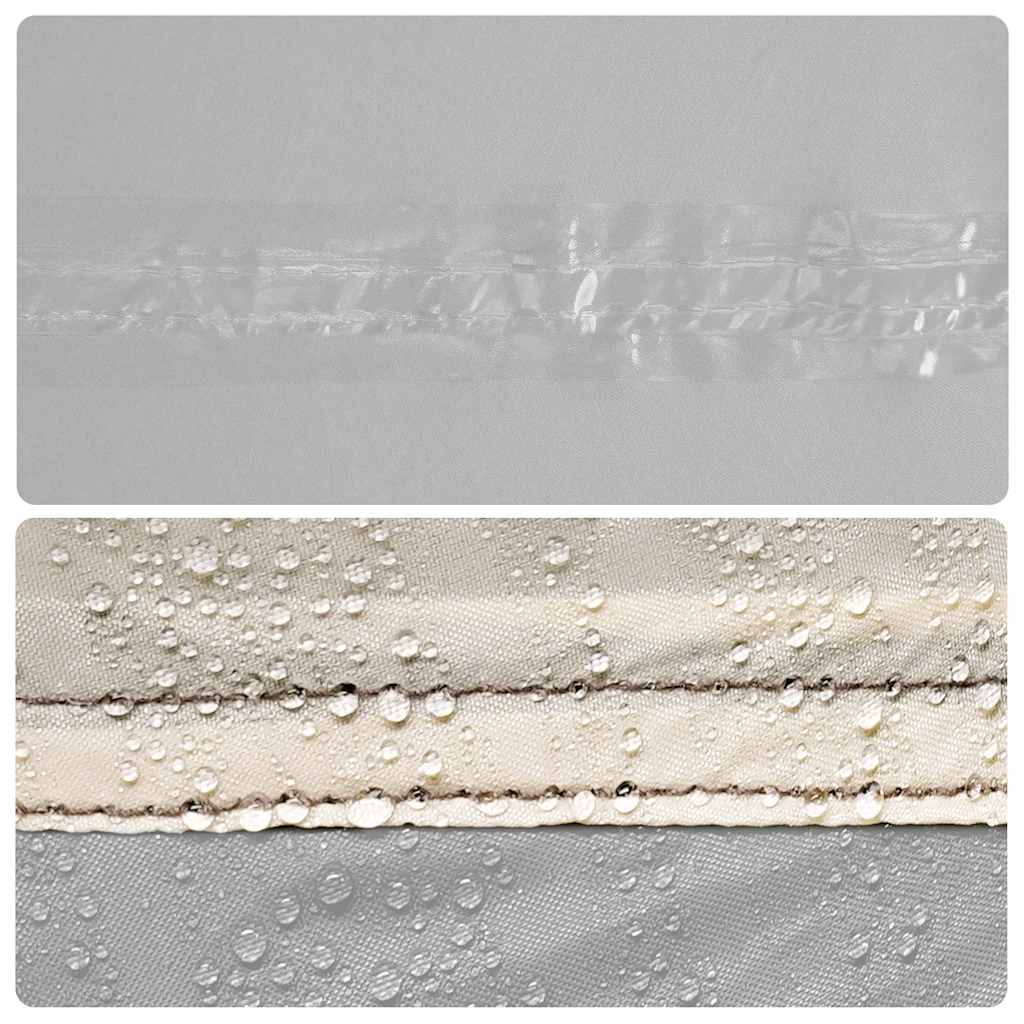 Detail van de waterdichte stof van de vidaXL opbergtent met druppels.