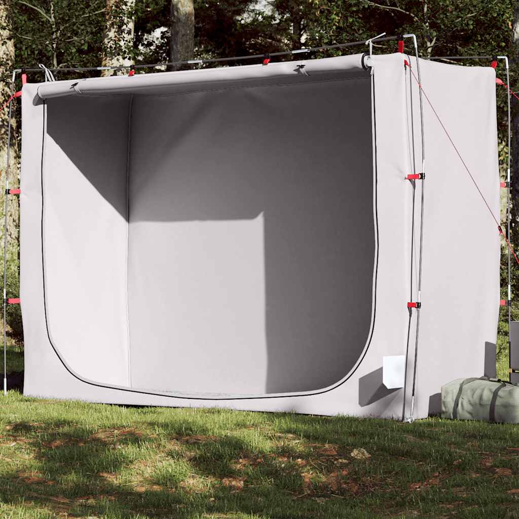 vidaXL opbergtent in grijs, waterdicht en ruim, zijaanzicht in de natuur.
