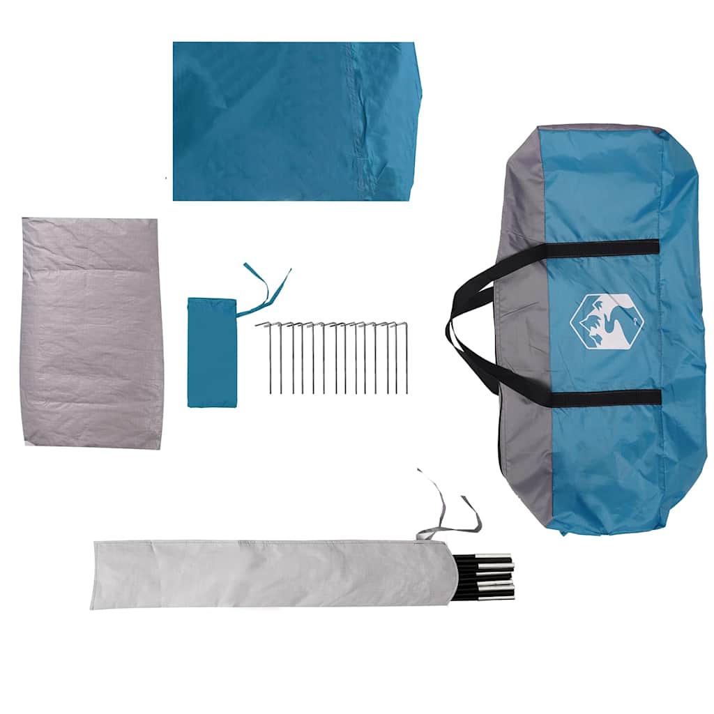 Detail van de accessoires van de vidaXL Tipitent, inclusief tentstokken en haringen.