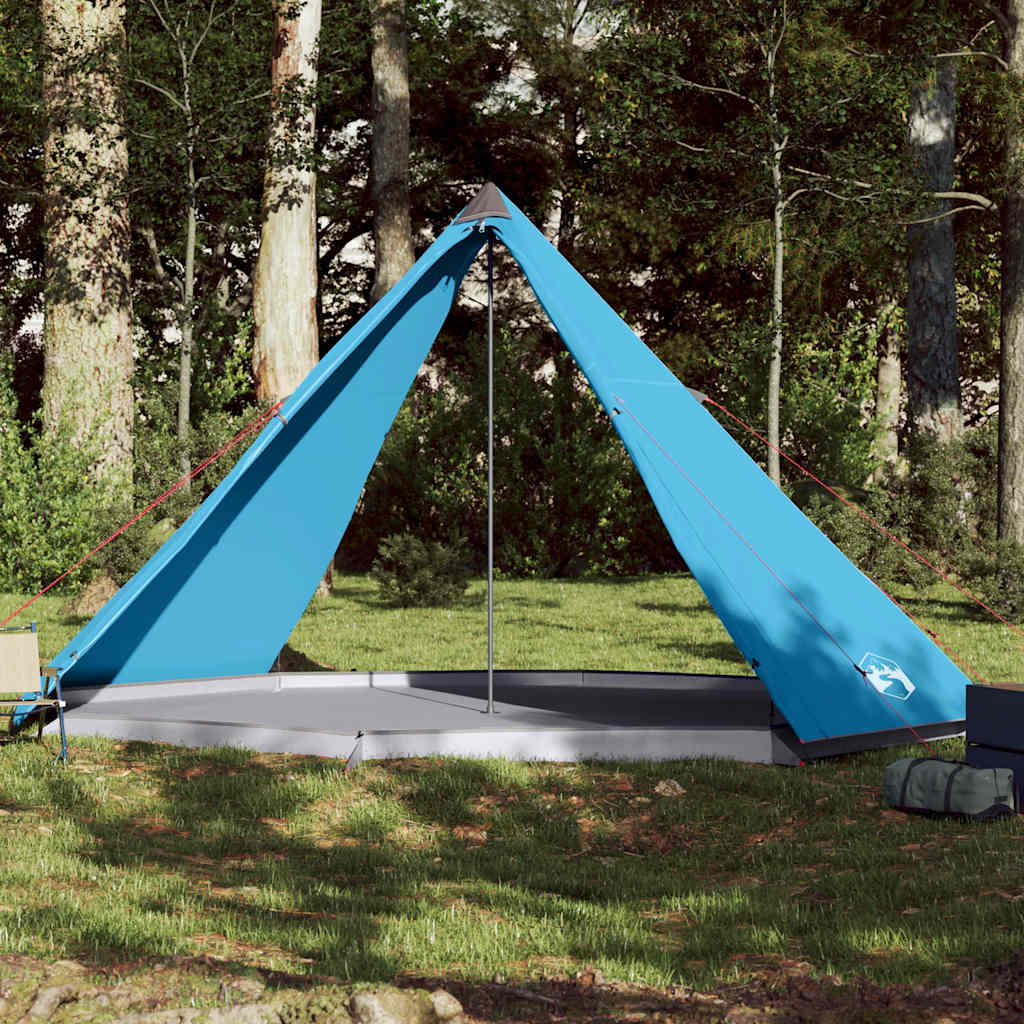 Blauwe vidaXL Tipitent voor 8 personen, waterdicht met een strak ontwerp in de natuur.
