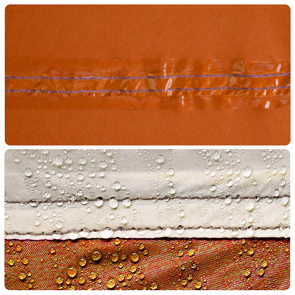 Detail van de getapete naden van de vidaXL tipitent, waterdicht en duurzaam.