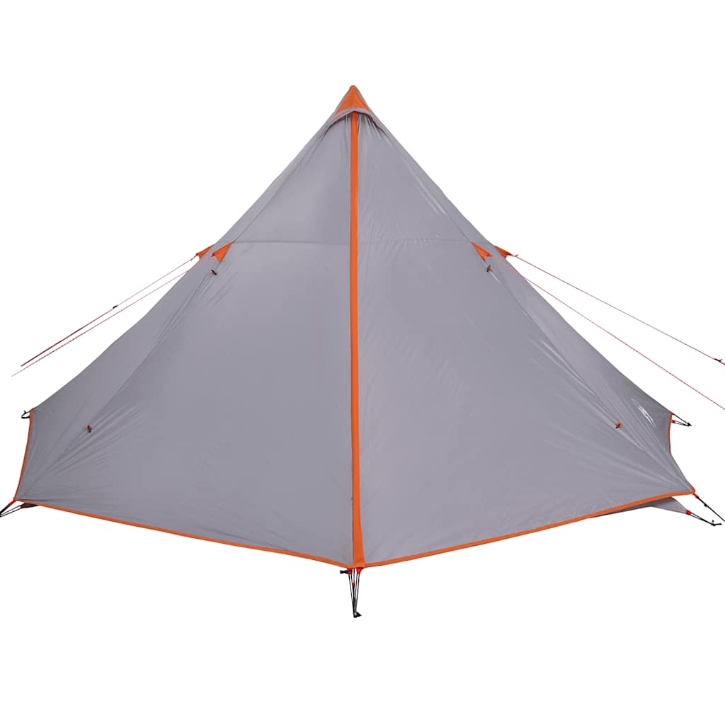Detail van de vidaXL tipitent in grijs met oranje accenten, zijaanzicht.