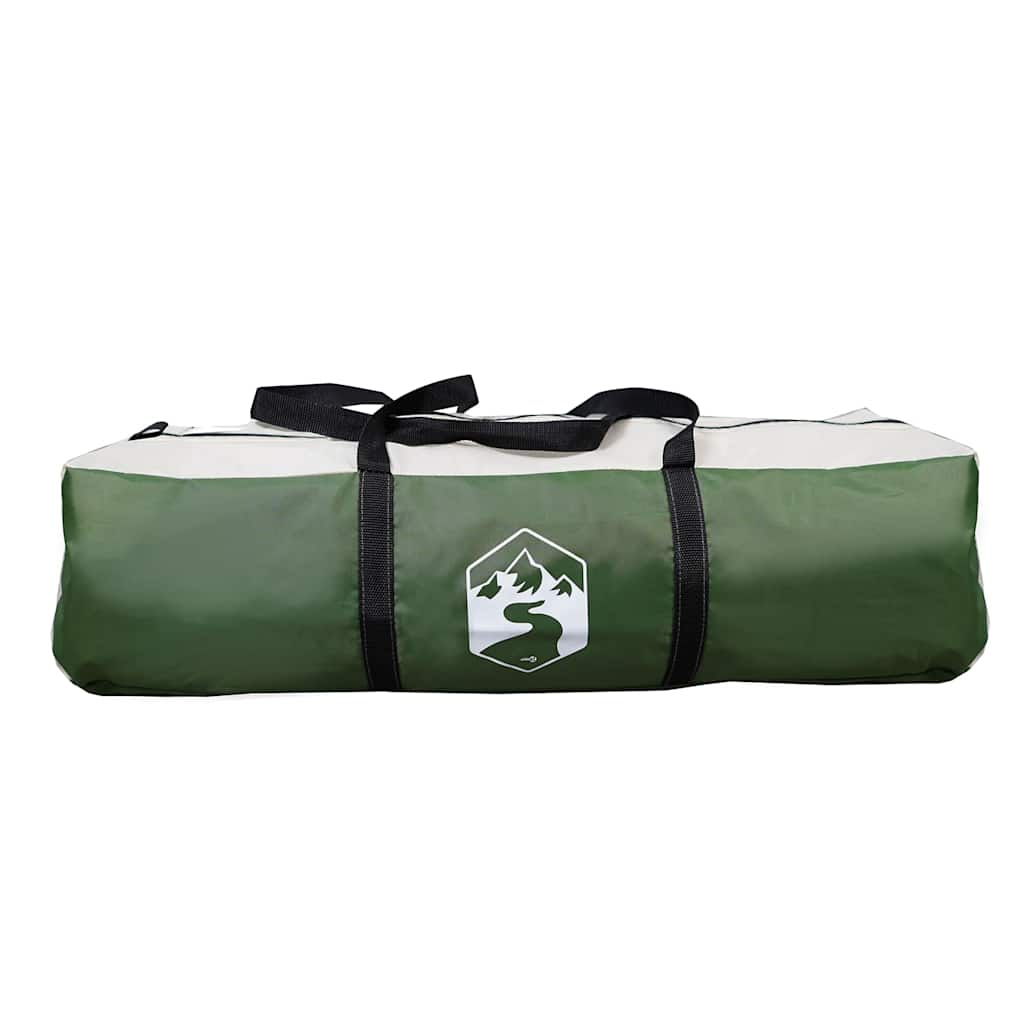 Groene vidaXL tipitent opbergtas met handvatten en logo, zijaanzicht.