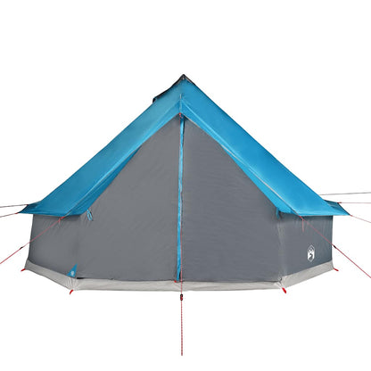 Zijaanzicht van de vidaXL 6-persoons tipitent in blauw met waterdicht ontwerp.