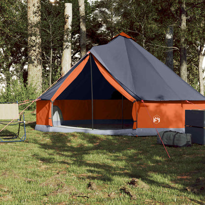 Detail van de vidaXL tipitent met grijze en oranje kleuren, zijaanzicht in natuur.