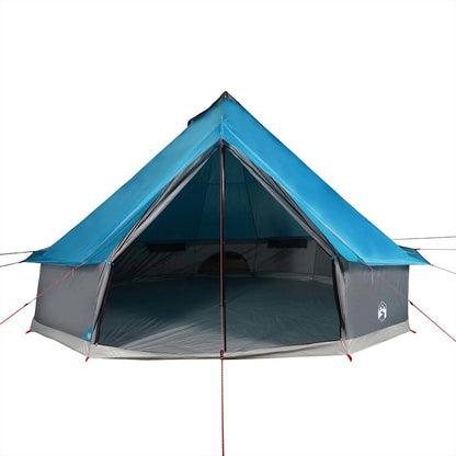 Zijaanzicht van de vidaXL Tipitent in blauw, met open ingang en ruime binnenruimte.