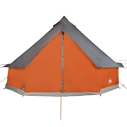Detail van de grijs-oranje vidaXL tipitent met waterdichte buitenkant en scherpe hoeken.