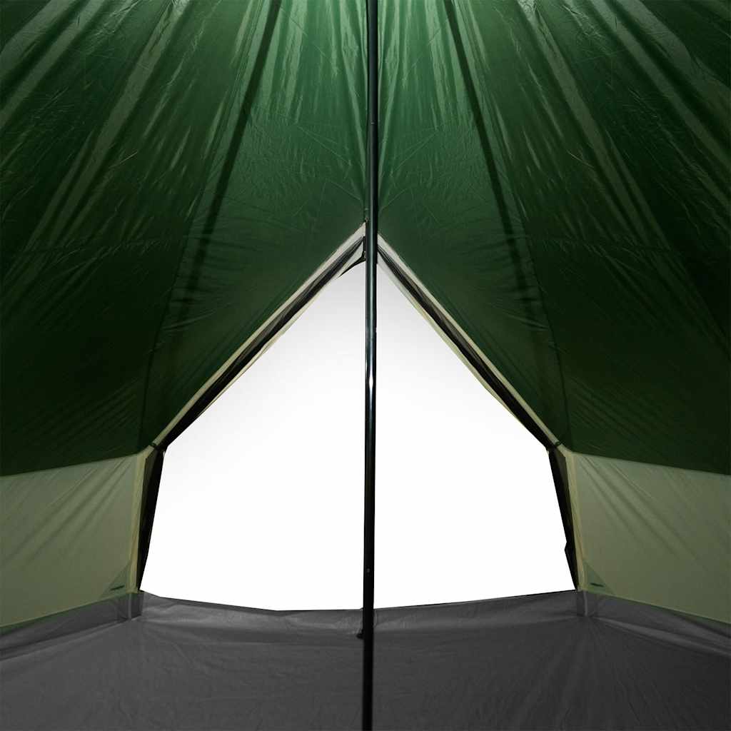 Detail van de groene vidaXL Tipitent met zicht op de opening en binnenruimte.