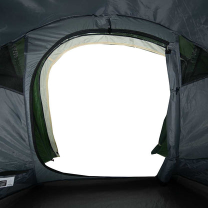 Detail van de groene vidaXL tunneltent met open ingang en goede ventilatie.