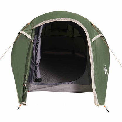 Detail van de groene vidaXL tunneltent met open ingang en binnenruimte zichtbaar.
