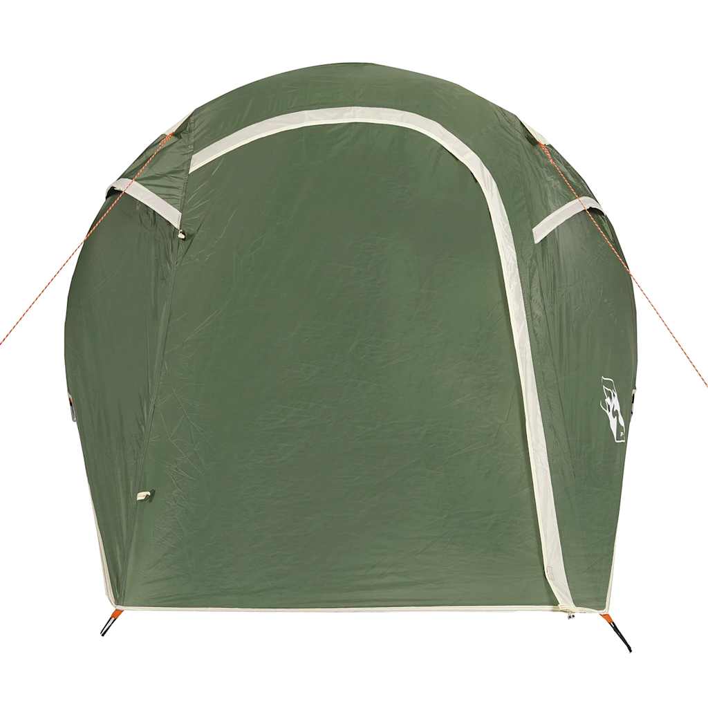 Detail van de groene vidaXL tunneltent, zijaanzicht met waterdichte coating.