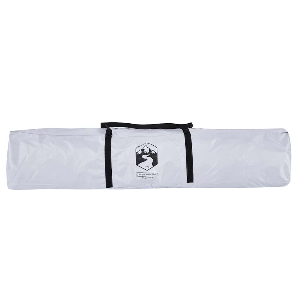 Witte opbergtas van de vidaXL 2-persoons tunneltent met handvat en logo.