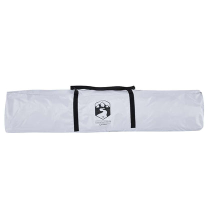 Witte opbergtas van de vidaXL 2-persoons tunneltent met handvat en logo.