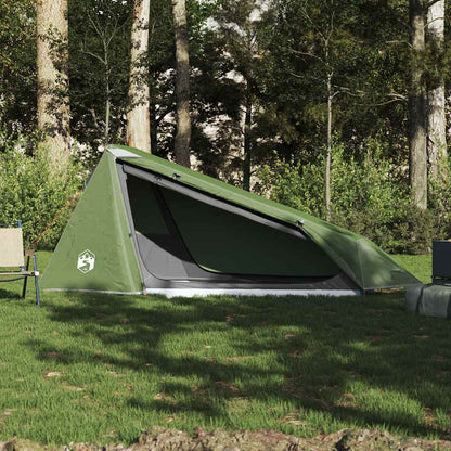 Detail van de groene vidaXL tunneltent met open ingang, ideaal voor ventilatie.