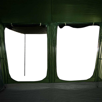 Detail van de vidaXL tunneltent met grote ramen voor optimale ventilatie.
