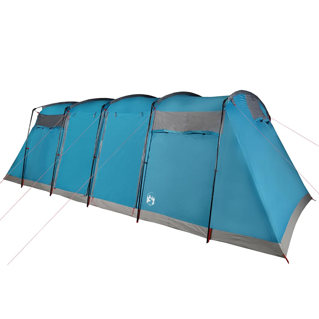 Zijaanzicht van de vidaXL 8-persoons tunneltent in waterdicht blauw.