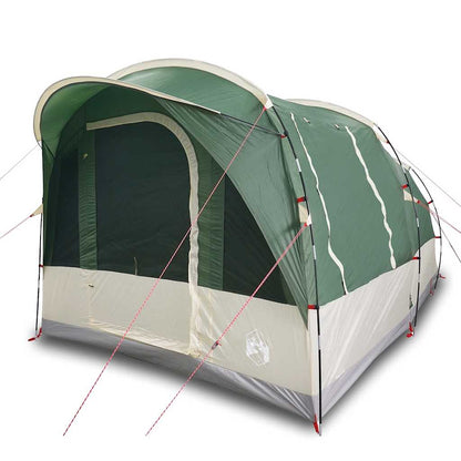 Detail van de groene vidaXL tunneltent met waterdichte ingang en ventilatie.