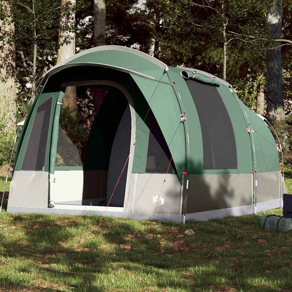 Groene vidaXL tunneltent voor 3 personen, waterdicht en met ruime ingang.