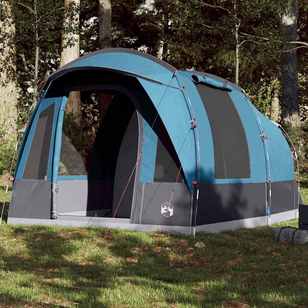 Tunneltent vidaXL 3-persoons in blauw, met open ingang en goede ventilatie.