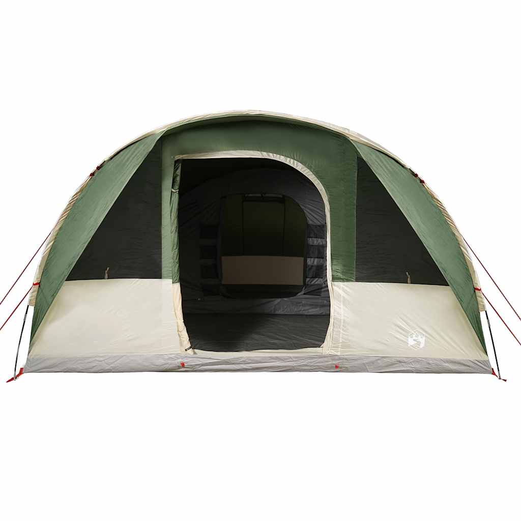 Groene vidaXL tunneltent met waterdichte ingang en ventilatieroosters, vooraanzicht.
