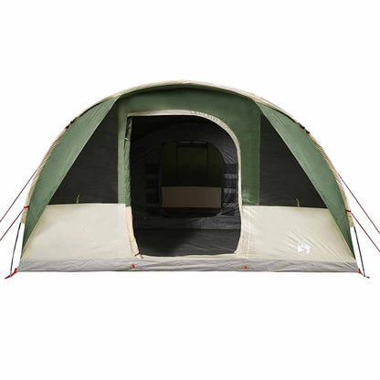 Groene vidaXL tunneltent met waterdichte ingang en ventilatieroosters, vooraanzicht.