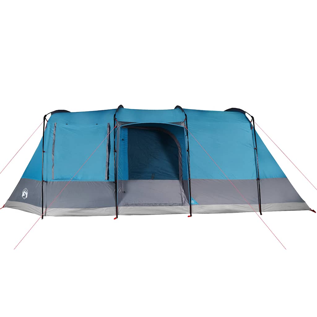 Zijaanzicht van de vidaXL 4-persoons tunneltent in waterdicht blauw met ingang.