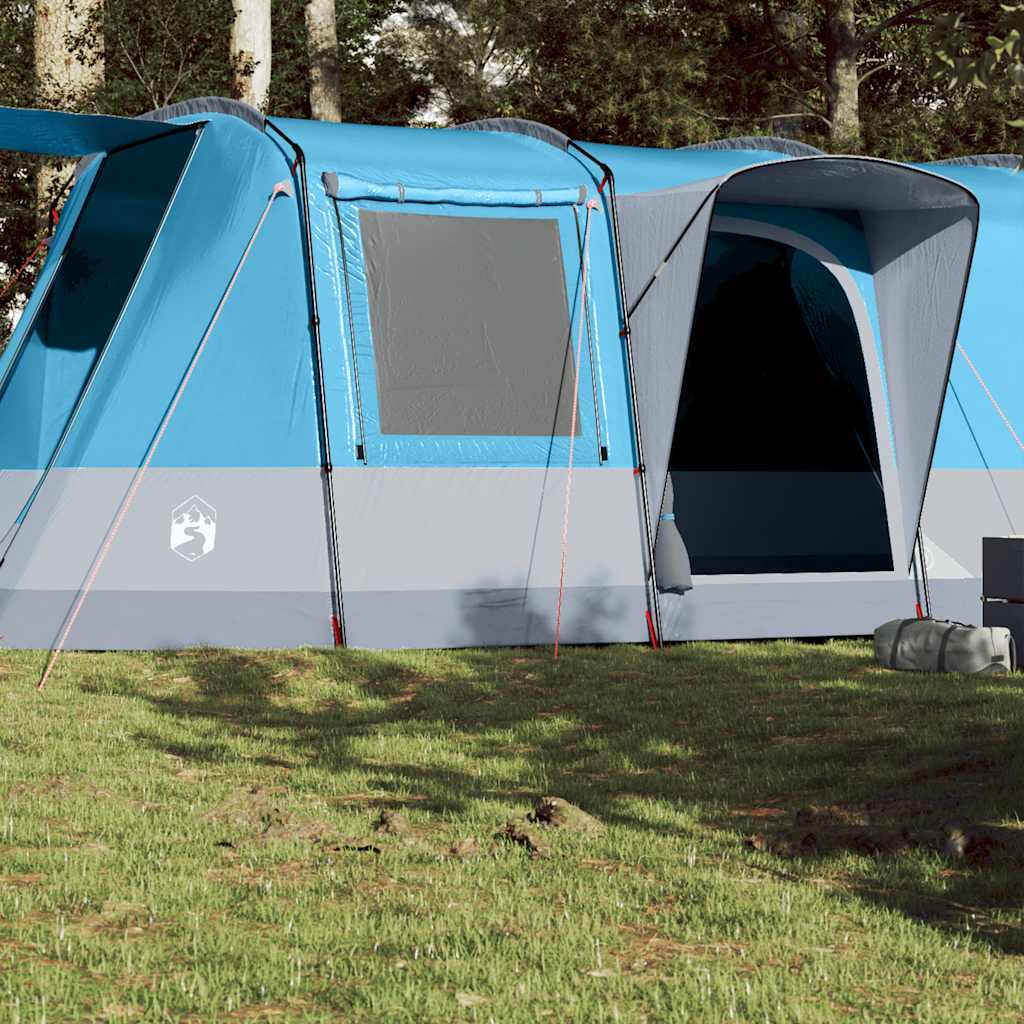 Blauwe vidaXL tunneltent voor 4 personen met waterdichte bescherming en ventilatie.