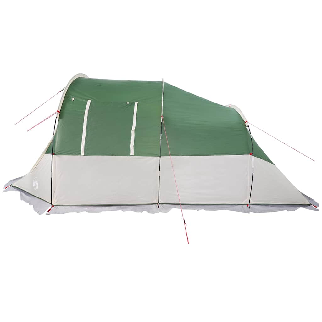 Detail van de vidaXL tunneltent in groen, zijaanzicht met waterdichte bekleding.