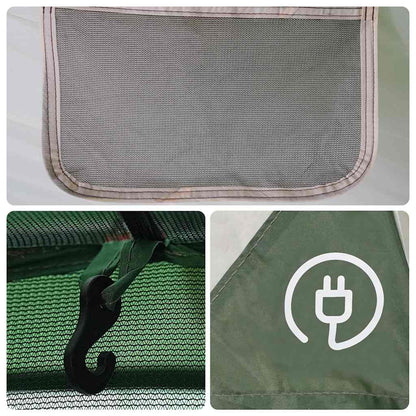 Detail van het gaasvenster en haakje van de vidaXL 6-persoons tent.
