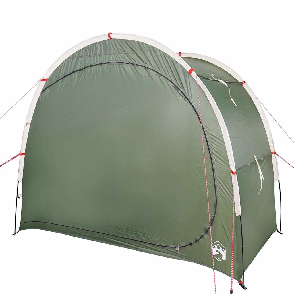 Zijaanzicht van de vidaXL waterdichte opbergtent in groen, met stevige constructie.