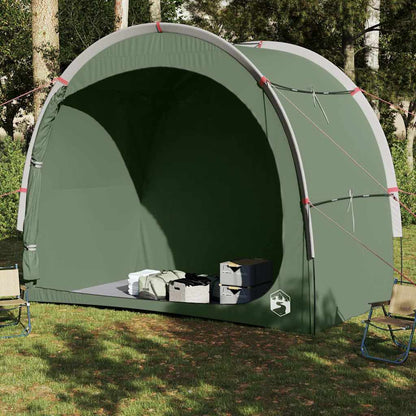 Detail van de vidaXL opbergtent in groen, met ruime opbergcapaciteit en open zijaanzicht.