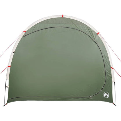 Detail van de groene vidaXL opbergtent met waterdichte coating en zijaanzicht.