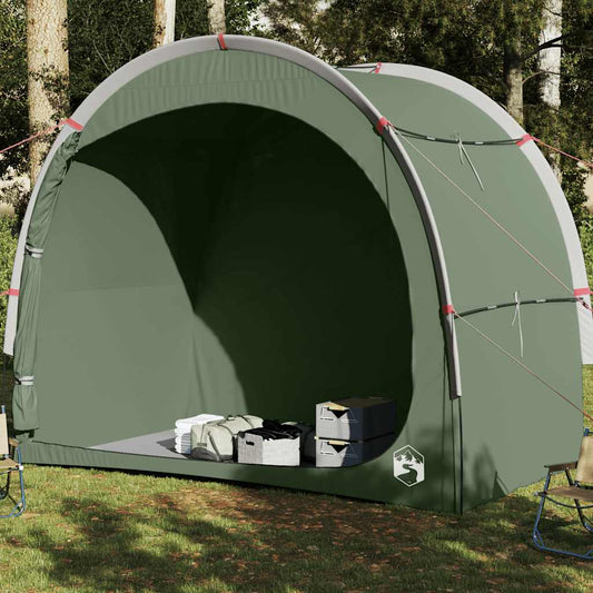 Groene vidaXL opbergtent met ruime capaciteit, ideaal voor kampeerspullen.