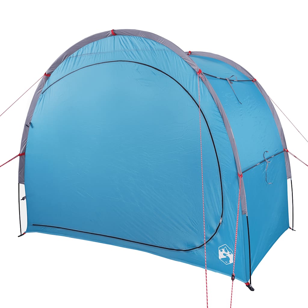 Detail van de vidaXL waterdichte opbergtent in blauw, zijaanzicht met opgezette structuur.
