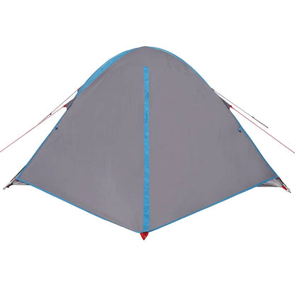 Detail van de blauwe vidaXL koepeltent met waterdichte PU-coating en getapete naden.
