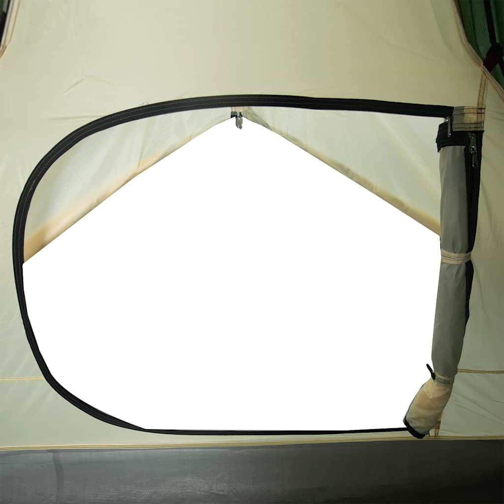 Detail van de ingang van de vidaXL koepeltent met een waterdichte rits en gaaswand.