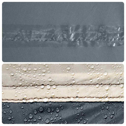 Detail van de waterdichte stof van de vidaXL kampeerluifel in grijs en oranje.